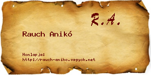 Rauch Anikó névjegykártya